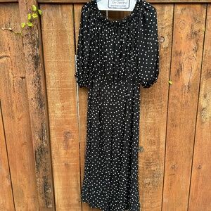 Eliza J Off the Shoulder Polka Dot Jumpsuit